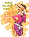  anthro breasts canine clothed clothing english_text female fox fur glue_studios green_eyes half-closed_eyes jewelry makeup mammal mascara meika_(rimba_racer) multicolored_fur necklace orange_fur psychedelicsaber rimba_racer smile smirk solo tan_fur text uniform 
