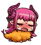  1girl dragon_girl elizabeth_bathory_(fate) fate/grand_order fate_(series) horns photoshop pink_hair riyo_(lyomsnpmp) tempura 