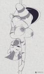  3mangos anthro anthrofied areola big_breasts breasts clothed clothing dancing equine female friendship_is_magic mammal monochrome my_little_pony neck_rings nipples piercing pole pole_dancing thong topless undressing upside_down zebra zecora_(mlp) 
