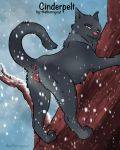  anus cat cinderpelt climbing colored feline female feral fur grey_fur mammal paws pussy shaded simple_background solo thathornycat warriors_(cats) 