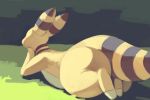  ampharos anthro big_butt butt feet huge_butt lying male nintendo nude on_front overweight pok&eacute;mon pok&eacute;mon_(species) simple_background solo somnamg thick_thighs video_games 