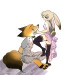  2018 anthro atlantica0208 canine clothing digital_media_(artwork) disney duo fox fur green_eyes hi_res judy_hopps lagomorph male mammal nick_wilde purple_eyes rabbit shock_collar simple_background zootopia 