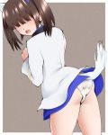  animal_ears bangs blunt_bangs brave_witches brown_hair commentary_request dr_rex georgette_lemare open_mouth panties short_hair solo tail underwear white_panties world_witches_series 