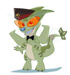  2017 4_fingers alien alternate_color alternate_species anthro arm_markings blue_nose blue_tongue bow_tie claws digital_drawing_(artwork) digital_media_(artwork) disney experiment_(species) featureless_crotch flygon green_body green_claws hat hi_res hybrid leg_markings lilo_and_stitch looking_at_viewer lurry markings mostly_nude nintendo open_mouth open_smile pok&eacute;mon pok&eacute;mon_(species) simple_background smile solo standing video_games white_background 