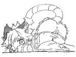  all_fours animated anthro anus butt clothed clothing elh_meliz&eacute;e embarrassed feline female flipnote_studio fur hair inviting looking_at_viewer looking_back low_res mammal monochrome nintendo partially_clothed pussy raised_tail ro simple_background solatorobo solo video_games wet 