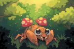  bummerdude bush commentary creature full_body gen_1_pokemon grass highres mushroom no_humans outdoors paras pokemon pokemon_(creature) solo 