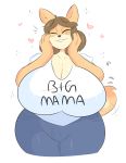  &lt;3 2018 anthro big_breasts black_nose breasts brown_hair canine cleavage clothed clothing dog english_text eyes_closed female fully_clothed hair hands_on_face hi_res huge_breasts june_(jinu) kilinah mammal shiba_inu short_hair simple_background solo teeth text tooth_gap white_background wide_hips 