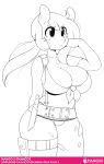  3mangos anthro blush breasts cleavage clothed clothing cosplay equine fan_character female horse knife mammal mango_(character) monochrome my_little_pony pony quiet_(metal_gear) solo 