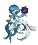  closed_mouth from_side fukurou_(owl222) full_body gardevoir gen_3_pokemon highres looking_at_viewer looking_to_the_side orange_eyes pokemon pokemon_(creature) shiny_pokemon simple_background smile solo standing standing_on_one_leg white_background 
