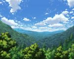  blue_sky cloud day forest horizon mountain nature no_humans original outdoors scenery sky tree valley 