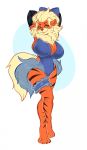  arcanine big_breasts bow breasts cosplay disney felicia_embermane female green_eyes leg_garter miss_kitty_mouse missn nintendo piercing pok&eacute;mon pok&eacute;mon_(species) revealing_outfit side_boob the_great_mouse_detective thick_tail tuft video_games wide_hips 