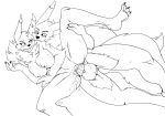  anthro balls bite blush breasts digimon duo erection female knot lying male male/female monochrome nipples nude on_side penetration pussy_juice raised_leg renamon smile sweat vaginal vaginal_penetration yawg 