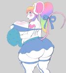  anthro big_breasts big_butt blush breasts butt cheerleader clothed clothing colored_sketch female huge_breasts huge_butt legwear makeup mammal mouse nipple_bulge nipple_piercing nipples overweight piercing plankboy rodent skimpy smile solo standing thigh_highs voluptuous 