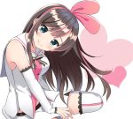  a.i._channel arm_warmers bangs bow brown_hair commentary_request hair_bow hairband hayama_532 kizuna_ai lace lace-trimmed_sleeves lace-trimmed_thighhighs long_hair multicolored_hair pink_bow pink_hair pink_hairband pink_ribbon ribbon sailor_collar shirt shorts sleeveless sleeveless_shirt solo streaked_hair swept_bangs thighhighs two-tone_hair virtual_youtuber white_shorts 