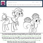  apple_pie bitterplaguerat black_and_white dialogue earth_pony english_text equine fan_character female feral food friendship_is_magic granny_smith_(mlp) horn horse loki_(bitterplaguerat) male mammal monochrome my_little_pony pony text unicorn 