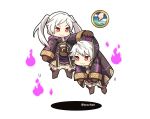  :3 cape chibi dark_persona dual_persona evil_smile female_my_unit_(fire_emblem:_kakusei) fire_emblem fire_emblem:_kakusei fire_emblem_heroes floating gameplay_mechanics gimurei gloves hood long_hair male_my_unit_(fire_emblem:_kakusei) my_unit_(fire_emblem:_kakusei) red_eyes robe short_hair smile tecchen twintails v-shaped_eyebrows white_background white_hair 