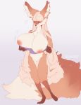  anthro big_breasts big_ears blush breasts canine cheek_tuft chest_tuft cleavage clothed clothing clue eyelashes female fennec fox huge_breasts inner_ear_fluff invalid_tag loyse mammal nude tuft undressing 