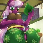  2018 anthro anthrofied blush book breasts chalk cheerilee_(mlp) classroom cleavage clothed clothing equine female friendship_is_magic frist44 get_gud green_eyes horse mammal my_little_pony nipple_bulge pony school solo teats 