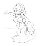  2015 anthro anthrofied areola big_breasts breasts cutie_mark earth_pony equine female friendship_is_magic goo_creature hi_res horse mammal monochrome my_little_pony nipples nude pinkie_pie_(mlp) pony poprocks sketch slime solo 