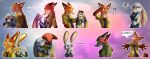  2017 ? annoyed blush canine covering_face crying disney duo eyes_closed female fox happy hi_res hug inviting judy_hopps lagomorph laugh male mammal multiple_poses necktie_pull nick_wilde pose rabbit sad scissorsrunner seductive smile tears v_sign worried zootopia 