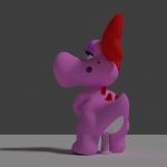  3d_(artwork) animated anus birdo bow digital_media_(artwork) dildo doublestuffed female interlacing mario_bros nintendo penetration reptile scalie sex_toy simple_background solo vaginal vaginal_penetration video_games 