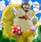  bowser cloud cum english_text jabuhusky male mario_bros nintendo nipples penis solo text video_games 