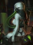  artist_name back chain copyright_name deviantart_sample genderswap genderswap_(mtf) georgy_stacker gloves highres image_sample league_of_legends long_hair mask pale_skin scar single_glove solo thighhighs thong urgot white_hair 