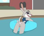  butt clothed clothing disney female floatie floating judy_hopps lagomorph mammal panties pool_(disambiguation) relaxing scamp4553 shirt skimpy tank_top underwear vehicle water wet zootopia 