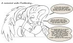  alex_spastic black_and_white breasts dialogue english_text equine female fluttershy_(mlp) friendship_is_magic mammal monochrome my_little_pony nude pegasus sitting text wings 