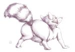  all_fours anus butt female feral looking_back mammal monochrome multi_nipple nipples nude oddwilds presenting presenting_hindquarters procyonid pussy raccoon raised_tail semi-anthro simple_background smile solo white_background 