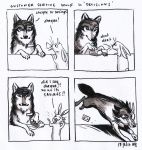  ! 2012 4koma ? black_nose canine comic customer_service_wolf dialogue english_text feral lagomorph mammal rabbit snout text unknown_artist vore wolf 