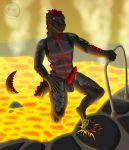  2018 cum digital_media_(artwork) dragon erection horn lava male nude penis scalie scylez_art solo standing 