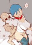  1boy 1girl bulma clothed_sex condom dragon_ball_super dual_berettas master_roshi pussy sex 