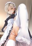  azur_lane cameltoe censored feet maid nopan pestxsan sheffield_(azur_lane) stockings thighhighs 