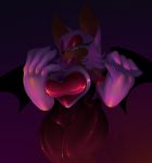  bat big_breasts breasts claws clothing female fur gloves green_eyes lipstick looking_at_viewer makeup mammal rouge_the_bat rubber shiny smile solo sonic_(series) spandex thick_thighs tight_clothing white_fur wide_hips xx_g.u.n_xx 