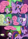  2018 comic dialogue dragon duo emositecc english_text equine feathered_wings feathers female feral friendship_is_magic hair horn inside mammal multicolored_hair my_little_pony scalie spike_(mlp) text twilight_sparkle_(mlp) winged_unicorn wings 