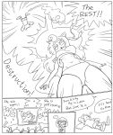  2018 alien alternate_species anthro bandanna bloomers breasts clothing comic crossover dialogue digital_media_(artwork) english_text female fight gooey_(kirby) hair half-closed_eyes hi_res hoodie human humanized jigglypuff kirby kirby_(series) long_hair long_tail low-angle_view male mammal minus8 monochrome navel nintendo pok&eacute;mon pok&eacute;mon_(species) shirt short_hair sleeping super_smash_bros t-shirt text under_boob video_games 