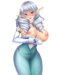  1girl aikawa_arisa blush breasts elbow_gloves elf full_body gloves lilith-soft long_hair monster_girl navara_chanbore necklace nipples official_art pink_eyes pointy_ears silver_hair taimanin_(series) taimanin_asagi_battle_arena white_hair white_skin 