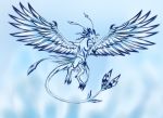  2012 ambiguous_gender digital_media_(artwork) dragon feathered_dragon feathered_wings feathers feral frygia solo wings 