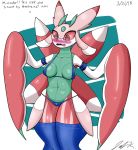  abstract_background armband arthropod bikini bra camel_toe claws clothing female insect jeffthehusky leggings legwear lingerie lurantis mantis nintendo open_mouth panties pok&eacute;mon pok&eacute;mon_(species) solo swimsuit thick_thighs underwear video_games voluptuous wide_hips wings 