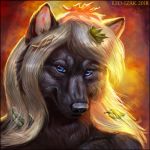  19:20] 2018 [31.03.18 black_fur blue_eyes canine digital_media_(artwork) fur hair hi_res icon invalid_tag leaf lune_(pyrewerepyre) mammal red-izak ric white_hair wolf 