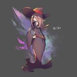  absurdres bags_under_eyes belt character_name commentary_request hair_over_one_eye hand_on_hip hat highres lavender_hair little_witch_academia long_hair looking_to_the_side robe shonbiki solo sucy_manbavaran witch witch_hat 