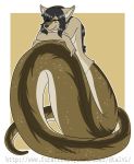  anthro breasts canine dtalvi female hair hi_res hybrid mammal naga nude reptile scales scalie simple_background smile snake solo 