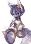  anthro blue_eyes blue_fur cat feline female fur hi_res kemono mammal rady-wolf simple_background solo white_background 