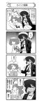  absurdres bangs blank_eyes blouse closed_eyes closed_mouth comic curly_hair dark_skin dixie_cup_hat emphasis_lines eyebrows_visible_through_hair eyes_visible_through_hair girls_und_panzer gloom_(expression) greyscale hair_over_one_eye hair_ribbon hand_in_pocket hand_on_headwear hands_in_pockets haramaki hat hat_feather highres holding jacket_on_shoulders long_hair long_sleeves looking_at_another midriff military_hat miniskirt monochrome motion_lines nanashiro_gorou navel neckerchief no_eyes official_art ogin_(girls_und_panzer) one_eye_closed ooarai_naval_school_uniform open_mouth pdf_available pleated_skirt ponytail ribbon rum_(girls_und_panzer) sailor sailor_collar school_uniform short_hair skirt skull_and_crossbones smile standing stomach_growling sweatdrop translated trembling v-shaped_eyebrows v-shaped_eyes wind 