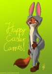  2018 anthro canine costume disney easter fox holidays lagomorph male mammal nick_wilde rabbit robcivecat solo zootopia 