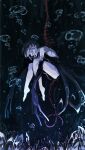  129adam 1girl black_dress bubble closed_eyes crystal dress highres original purple_hair solo submerged 