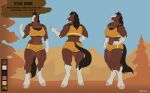 anthro black_mane black_tail bra brown_eyes clothing clydesdale draft_horse equid equine female front_view greasymojo hi_res hooves horse leslie_ward_(spyglass8) mammal mane multiple_poses muscular muscular_anthro muscular_female pose rear_view side_view solo sports_bra sports_panties tail underwear