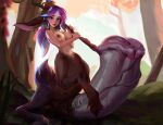 animal_genitalia animal_penis areola balls big_penis breasts cervine cervine_taur deer deer_taur equine_genitalia equine_penis genitals gynomorph hair hooves huge_penis hyper hyper_genitalia hyper_penis intersex kochinsfw league_of_legends lillia_(lol) long_ears mammal mammal_taur navel nipples penis purple_hair riot_games small_waist solo staff taur vein veiny_penis