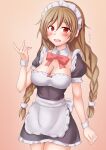  1girl alternate_costume anti_(untea9) breasts cleavage embarrassed enmaided highres kantai_collection maid minegumo_(kancolle) solo 